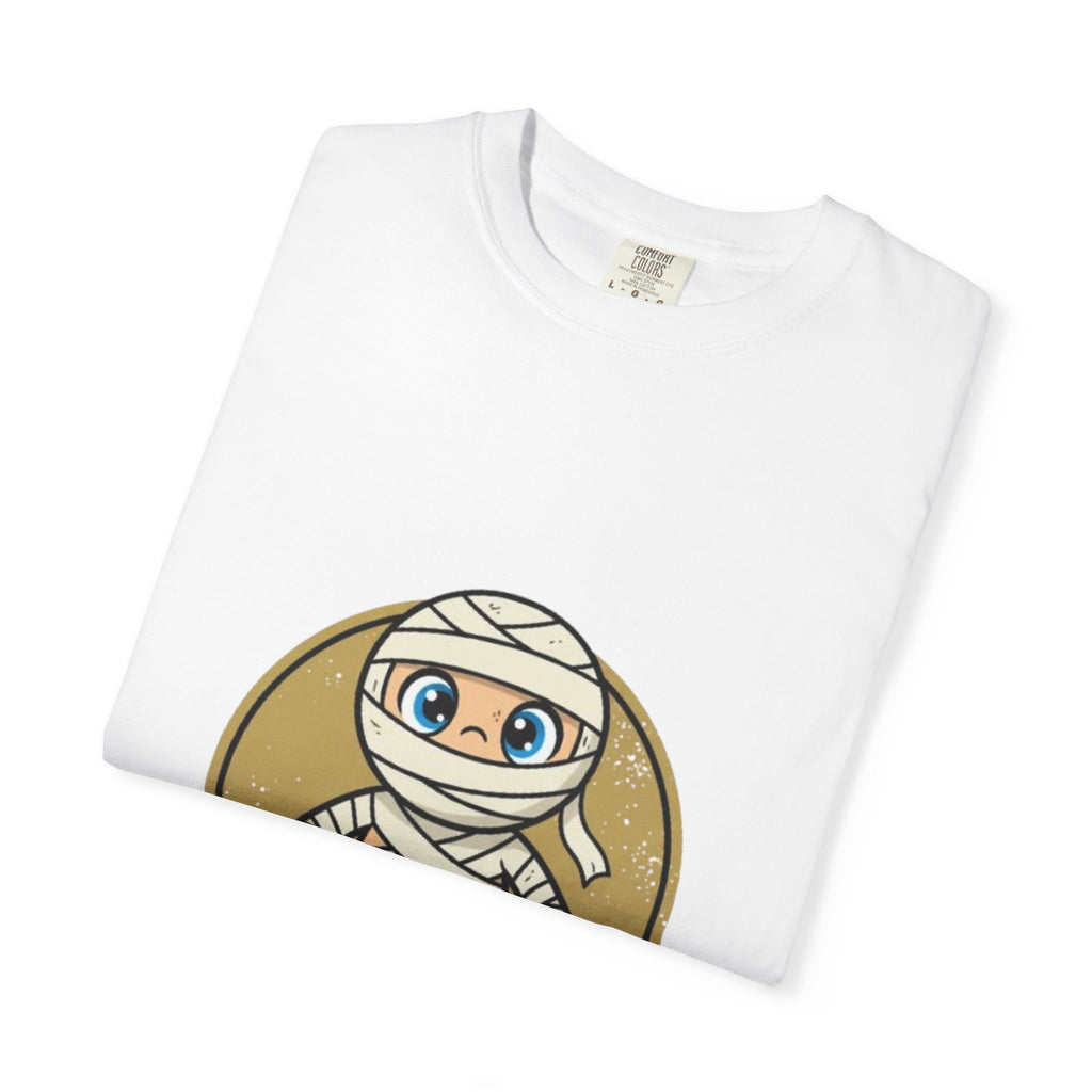 Mummy's Here T-Shirt — Cute Cartoon Mummy Halloween Tee