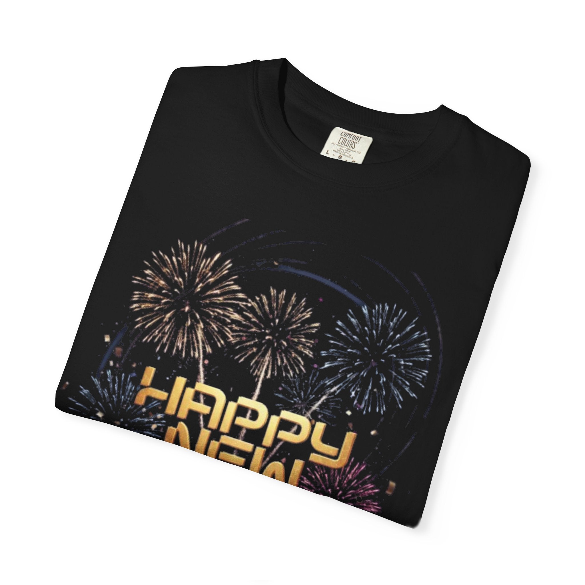 Happy New Year Fireworks T-Shirt — Retro Celebration Tee