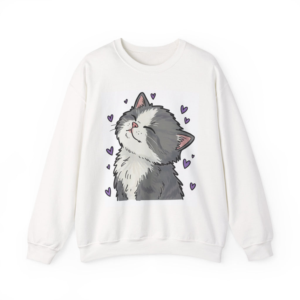 Cute Smiling Kitten Sweatshirt — Cozy Cat Lover Crewneck