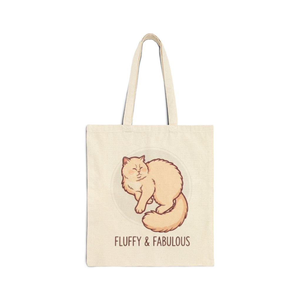 Fluffy & Fabulous Canvas Tote Bag — Cute Cat Shopper Tote