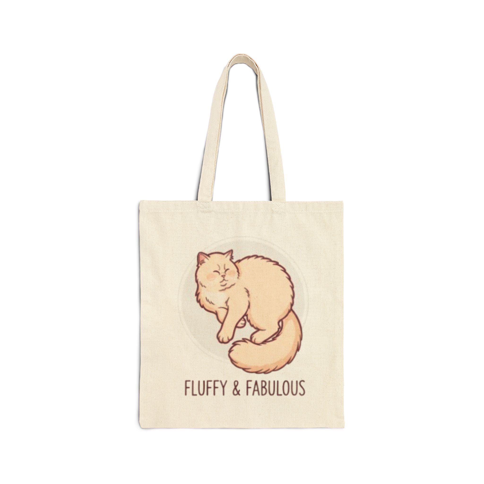 Fluffy & Fabulous Canvas Tote Bag — Cute Cat Shopper Tote