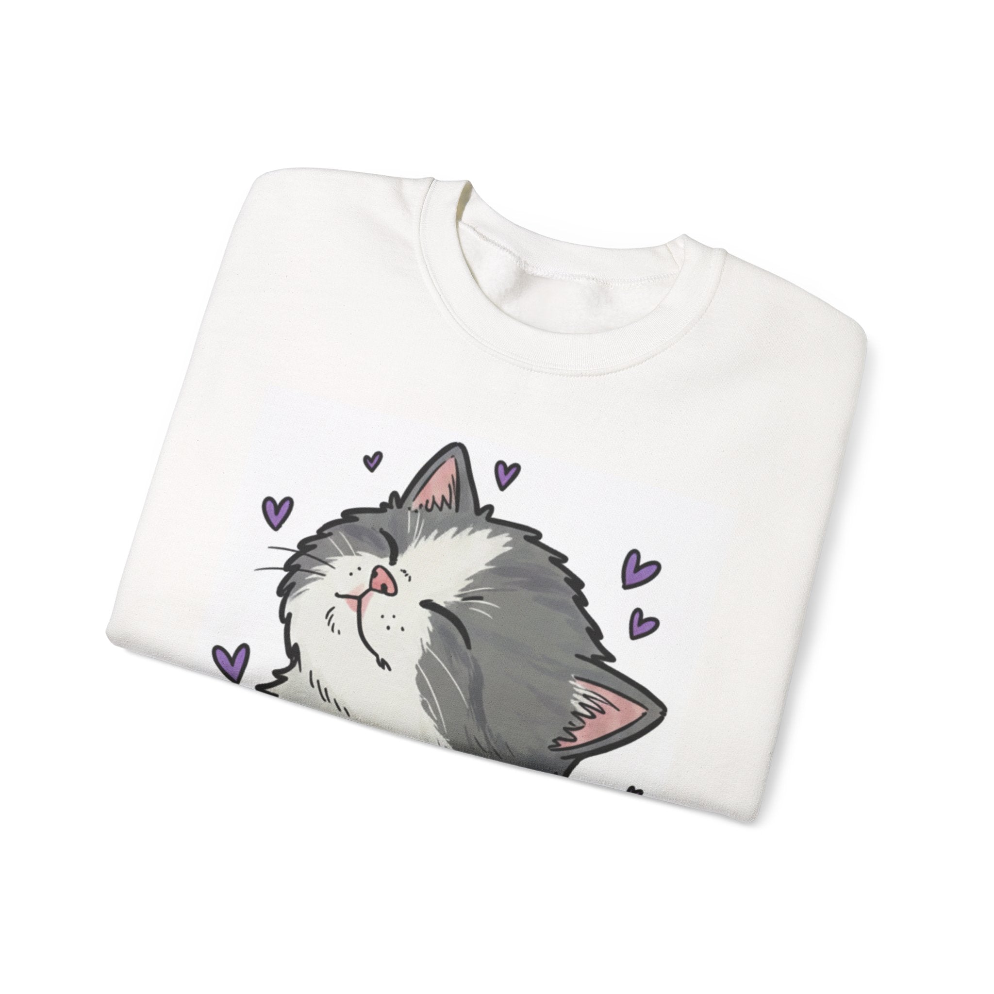 Cute Smiling Kitten Sweatshirt — Cozy Cat Lover Crewneck