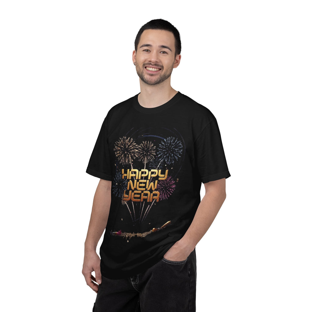 Happy New Year Fireworks T-Shirt — Retro Celebration Tee