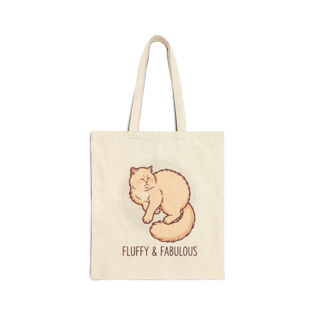 Fluffy & Fabulous Canvas Tote Bag — Cute Cat Shopper Tote